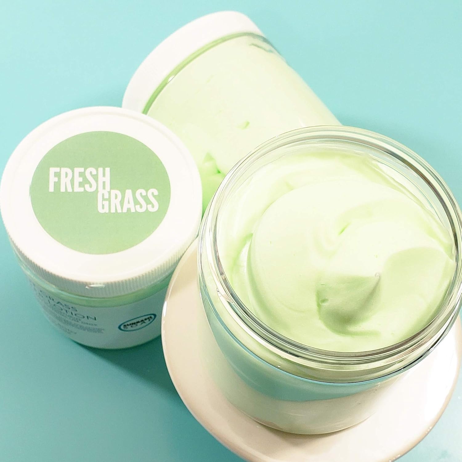 Fresh Cut Grass Natural Body Butter. Whipped Handmade Lotion. Summertime Bath & Body Gifts