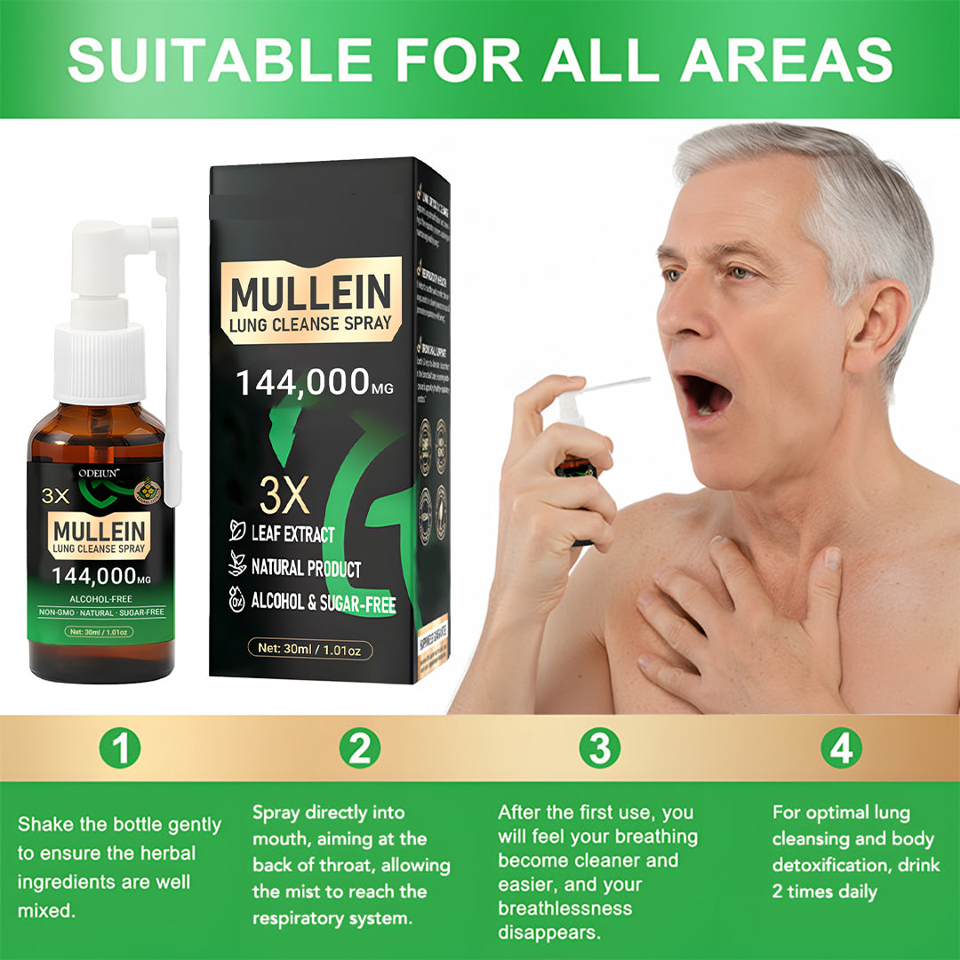 🌿SouthMoon® 3X Concentrated Mullein Lung Cleanse Spray — Advanced Respiratory Detox & Clear Breathing