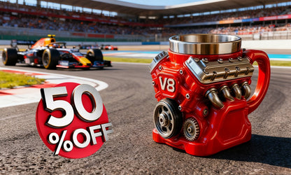 Handcrafted Vintage V8 Engine Mug – 3D Retro Muscle Car Mechanical Coffee Cup with Stainless Steel Liner