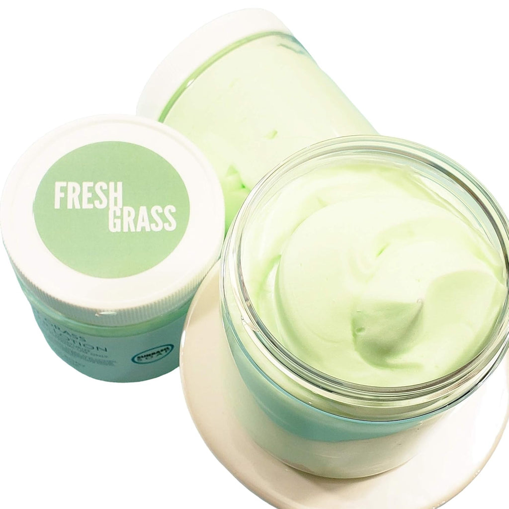 Fresh Cut Grass Natural Body Butter. Whipped Handmade Lotion. Summertime Bath & Body Gifts