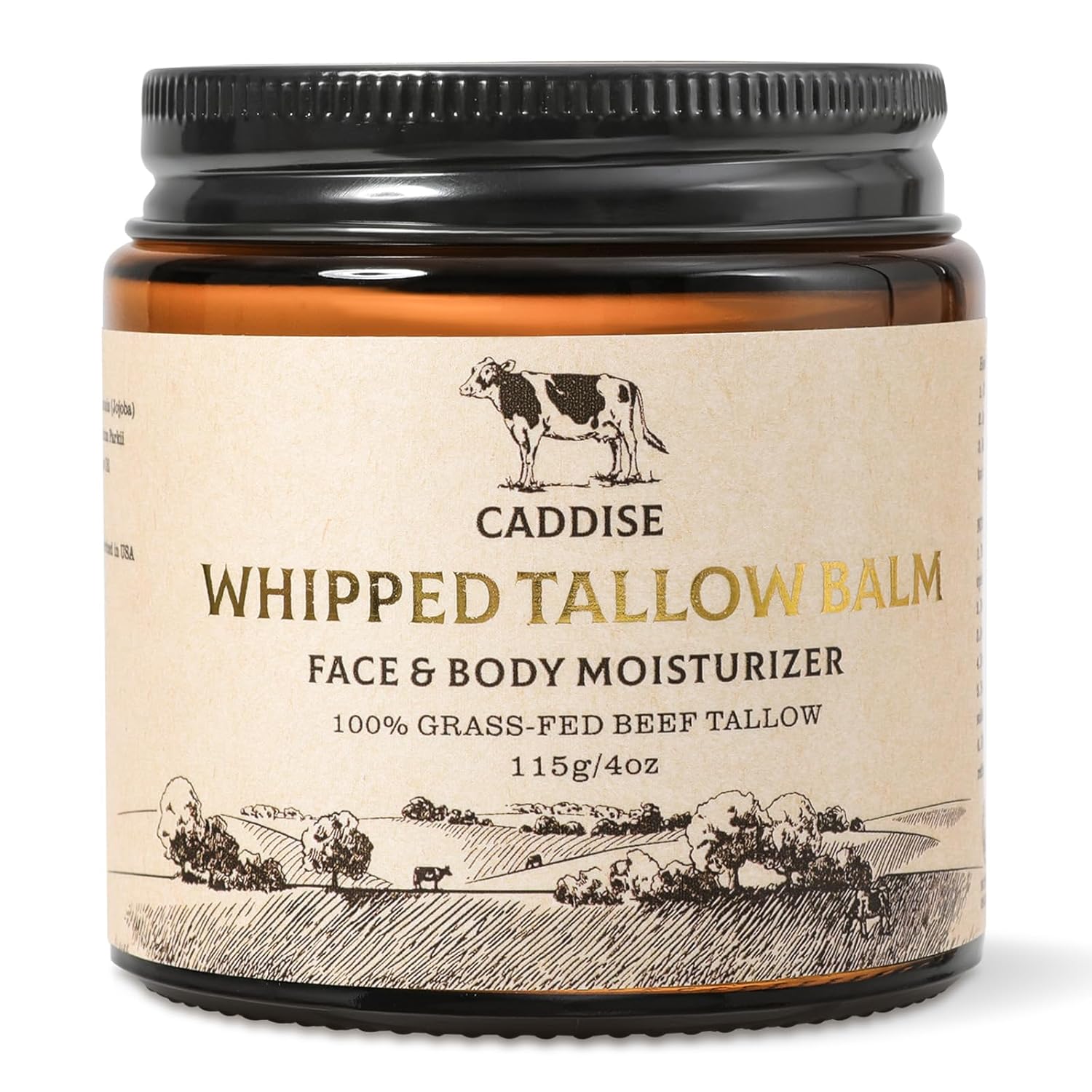 Whipped Beef Tallow for Skin – 100% Grass-Fed Handmade Cream Moisturizer for Face & Body, Natural with Honey, Shea Butter, Jojoba Oil, Non-Greasy, Nourishing for Men, Women, Kids, 4 Oz