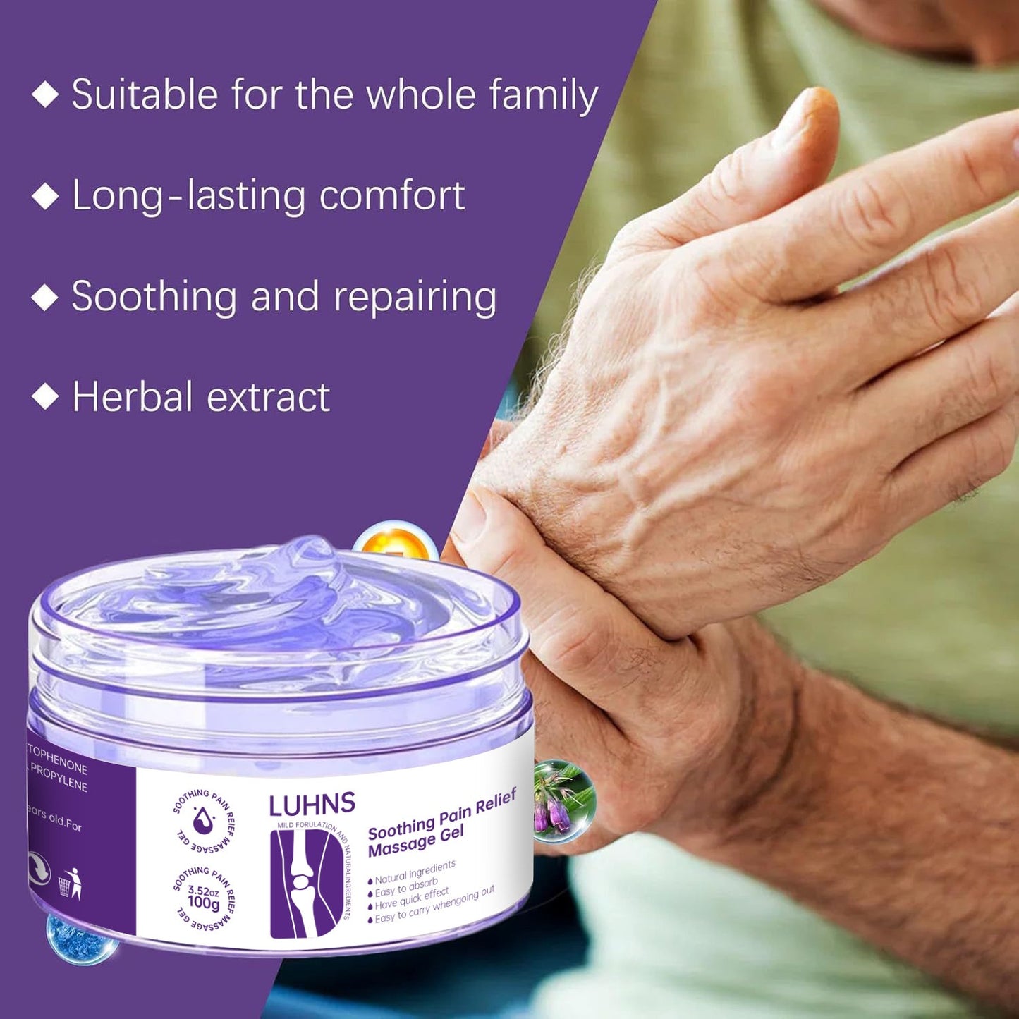 👨‍⚕️✅Official Store: LUHNS™ Turmeric & Emu Oil Arthritis Soothing Pain Relief Massage Gel